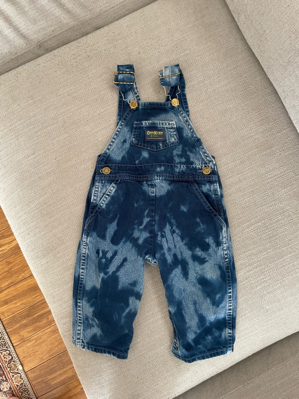 Vintage OshKosh B'gosh Blue Tie-Dye Denim Overalls